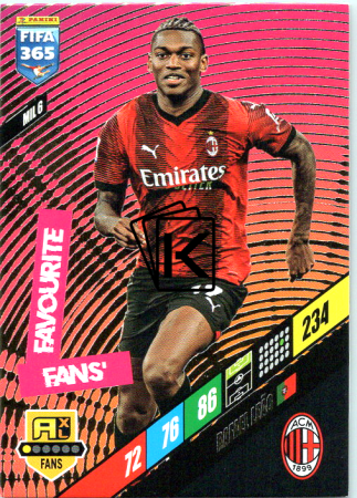 fotbalová karta Panini FIFA 365 2024 Adrenalyn XL MIL6 Rafael Leão AC Milan  Fans' Favourite