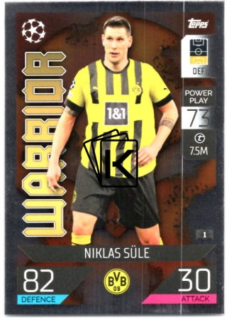 Fotbalová kartička 2022-23 Topps Match Attax UCL Warrior 213 Niklas SŁle - Borussia Dortmund