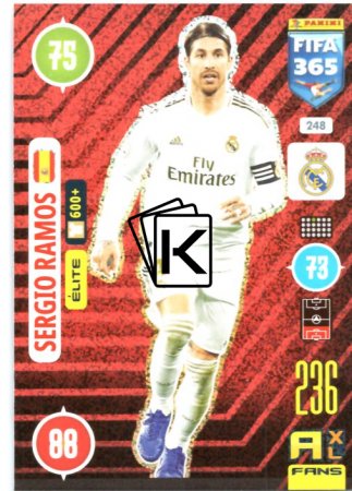 fotbalová karta Panini Adrenalyn XL FIFA 365 2021 Elite 248 Sergio Ramos Real Madrid CF