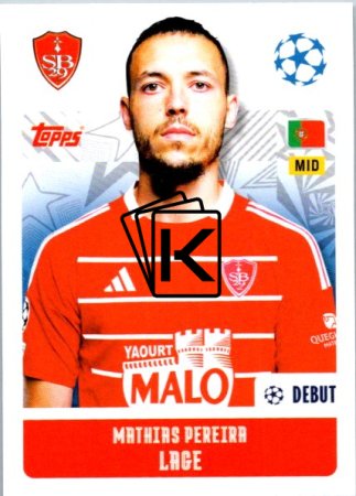 2024-25 Topps Champions League 376 Mathias Pereira Lage (Stade Brestois 29)