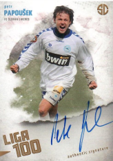 podepsaná karta 2025 Supr Cards Liga 100 Petr Papoušek FC Slovan Liberec gold /12
