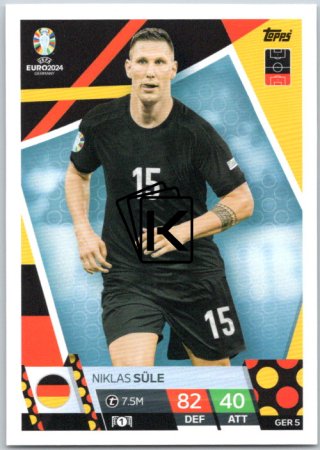 fotbalová karta Topps Match Attax EURO 2024 GER5 Niklas Süle (Germany)