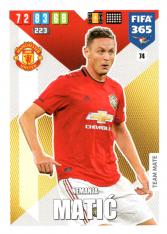 Fotbalová kartička Panini Adrenalyn XL FIFA 365 - 2020 Team Mate 74 Nemanja Matic Manchester United