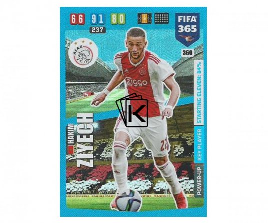 Fotbalová kartička Panini FIFA 365 – 2020 Key Player 360 Hakim Ziyech