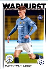 fotbalová kartička 2024-25 Topps UEFA Club Competitions Flagship 92 Matty Warhurst RC Manchester City