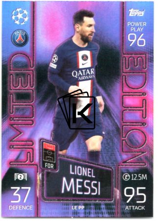Fotbalová kartička 2022-23 Topps Match Attax UCL Limited Edition Purple Power Lionel Messi PSG
