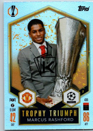 fotbalová kartička 2024-25 Topps Match Attax UEFA Club Competitions Trophy Triumph 436 Marcus Rashford (Manchester United)