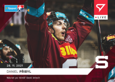 Hokejová kartička SportZoo 2021-22 Live L-051 Daniel Přibyl HC Sparta Praha