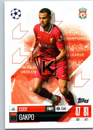 fotbalová kartička 2024-25 Topps Match Attax UEFA Club Competitions  60 Cody Gakpo (Liverpool)