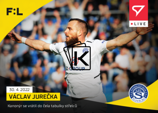 fotbalová kartička SportZoo 2021-22 Live L-126 Václav Jurečka 1.FC Slovácko