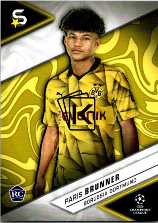 Fotbalová kartička 2023-24 Topps Superstars UEFA Club Competitions 27 Paris Brunner (Borussia Dortmund) – RC
