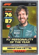 2022 Topps Formule 1Turbo Attax F1 Topps Awards 2021 281 Sebastian Vettel (Aston Martin)