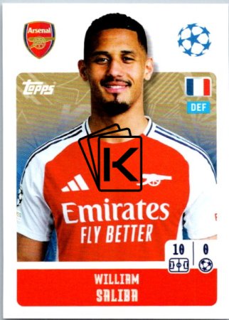 2024-25 Topps Champions League 43 Willam Saliba (Arsenal)