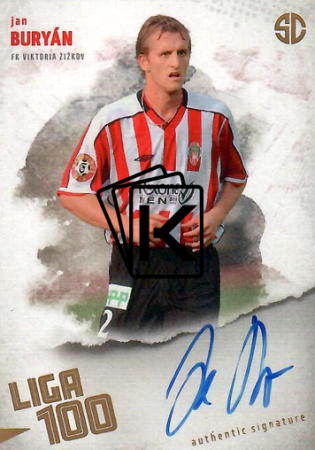 podepsaná karta 2025 Supr Cards Liga 100 BU-JA Buryán Jan FK Viktoria Žižkov gold /12
