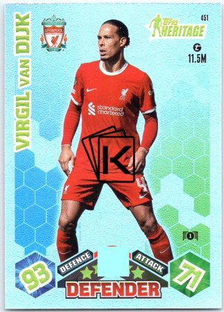 Fotbalová kartička 2023-24 Topps Match Attax UEFA Club Competitions Heritage 451 Virgil van Dijk Liverpool