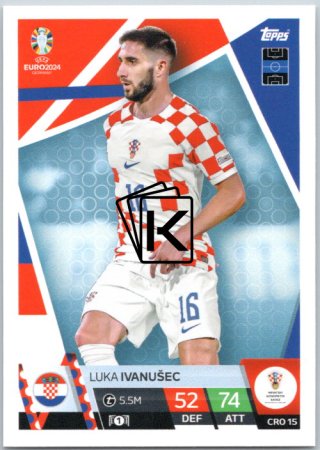 fotbalová karta Topps Match Attax EURO 2024 CRO15 Luka Ivanušec (Croatia)