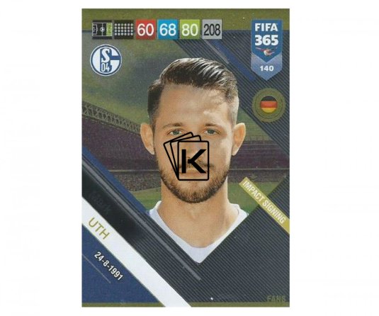 Fotbalová kartička Panini FIFA 365 – 2019 Fans 140 Mark Uth Schalke 04
