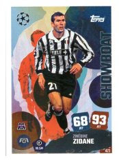fotbalová kartička 2025-26 Topps Match Attax UCC Showboat (Rainbow Plus Foil) 423 Zinedine Zidane (Juventus)