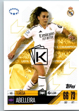 Fotbalová kartička 2024-25 Topps Match Attax EXTRA UEFA Club Competitions UWCL Cards 143.  Teresa Abelleira (Real Madrid CF)