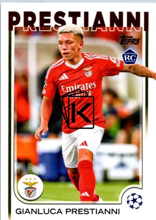 fotbalová kartička 2024-25 Topps UEFA Club Competitions Flagship 36 Gianluca Prestianni RC SL Benfica
