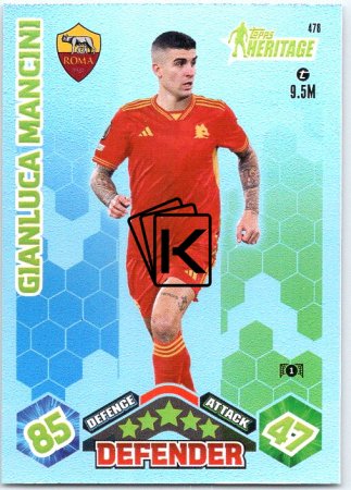 Fotbalová kartička 2023-24 Topps Match Attax UEFA Club Competitions Heritage 478 Gianluca Mancini AS Roma