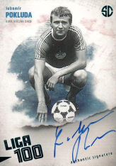 podepsaná karta 2025 Supr Cards Liga 100 PO-LU Lubomír Pokluda Rudá Hvězda Cheb turquoise /5
