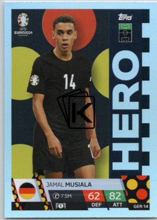 fotbalová karta Topps Match Attax EURO 2024 GER14  Jamal Musiala (Germany)  -  Hero