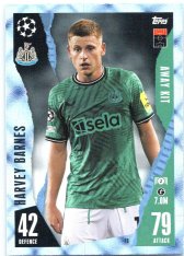 2023-24 Topps Match Attax EXTRA UEFA Club Competition Blue Crystal Parallel Away Kit 76 Harvey Barnes (Newcastle United)