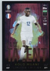 fotbalová karta Topps Match Attax EURO 2024 Raw Talent Limited Edition RTLE2 Randal Kolo Muani (France)