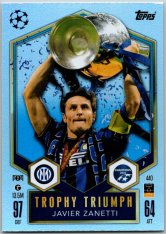 fotbalová kartička 2024-25 Topps Match Attax UEFA Club Competitions Trophy Triumph 440 Javier Zanetti (FC Internazionale Milano)