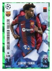 2023-24 Topps Match Attax EXTRA UEFA Club Competition Breakthrough Ballers 221 Lamine Yamal (FC Barcelona) RC Emerald
