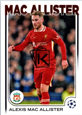 fotbalová kartička 2024-25 Topps UEFA Club Competitions Flagship 182 Alexis Mac Allister Liverpool FC