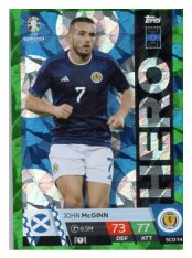 fotbalová karta Topps Match Attax EURO 2024 Green parallel Hero SCO14 John McGinn (Scotland)