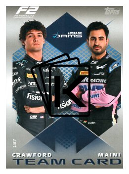 2025 Topps Turbo Attax F1 DAMS Lucas Oil F2 Teams HP 187 Crawford/Maini