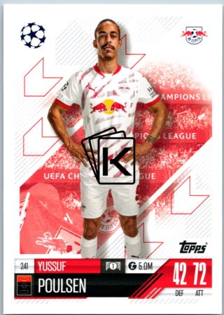 fotbalová kartička 2024-25 Topps Match Attax UEFA Club Competitions 241 Yussuf Poulsen (RB Leipzig)
