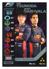 2020 Topps Formule 1 Turbo Attax 111 Team Duo F2 Yuki Tsunoda & Jehan Daruvala
