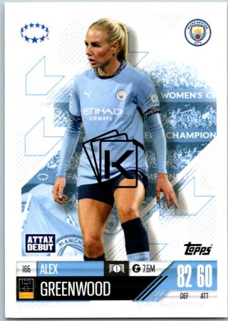 Fotbalová kartička 2024-25 Topps Match Attax EXTRA UEFA Club Competitions UWCL Cards 165.  Alex Greenwood (Manchester City)