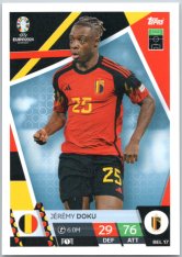 fotbalová karta Topps Match Attax EURO 2024 BEL17 Jérémy Doku (Belgium)