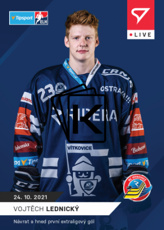 Hokejová kartička SportZoo 2021-22 Live L-030 Vojtěch Lednický HC Vítkovice
