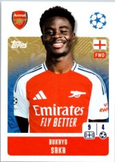 2024-25 Topps Champions League 49  Bukayo Saka (Arsenal)