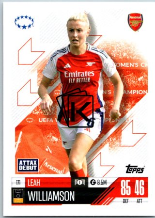 Fotbalová kartička 2024-25 Topps Match Attax EXTRA UEFA Club Competitions UWCL Cards 171.  Leah Williamson (Arsenal)