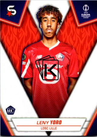 Fotbalová kartička 2023-24 Topps Superstars UEFA Club Competitions 174 Leny Yoro (LOSC Lille) – RC