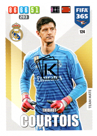 Fotbalová kartička Panini Adrenalyn XL FIFA 365 - 2020 Team Mate 124 Thibaut Courtois Real Madrid CF