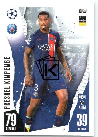 Fotbalová kartička 2023-24 Topps Match Attax UEFA Club Competitions 178 Presnel Kimpembe Paris Saint-Germain