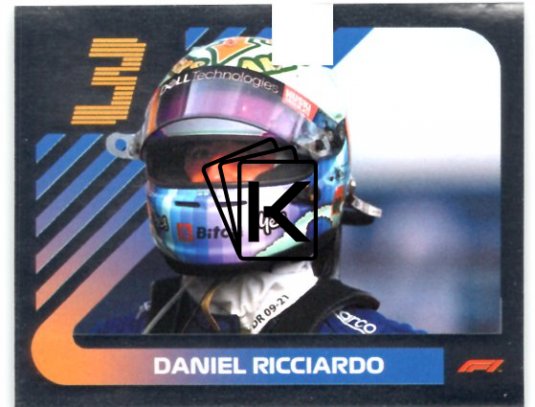 samolepka 2021 Topps Formule 1 Helmet 64 Daniel Ricciardo McLaren
