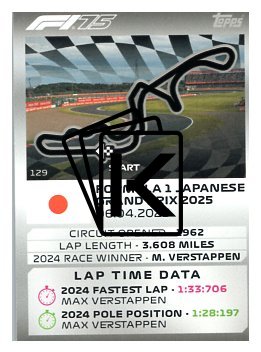 2025 Topps Turbo Attax F1 Track Profiles   129 Suzuka Circuit