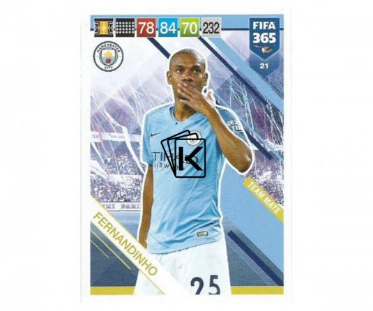 Fotbalová kartička Panini FIFA 365 – 2019 Team Mate 21 Fernandinho Manchester City