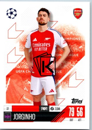 fotbalová kartička 2024-25 Topps Match Attax UEFA Club Competitions  37 Jorginho (Arsenal)