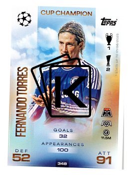 fotbalová kartička 2025-26 Topps Match Attax UCC Cup Champion (Rainbow Foil) 348 Fernando Torres (Chelsea)