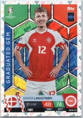 fotbalová karta Topps Match Attax EURO 2024 DEN10 Jesper Lindstrøm (Denmark)  -  Graduated Gem